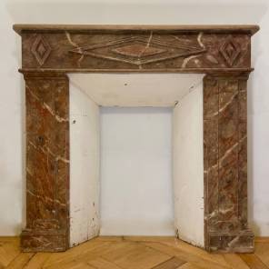 A Decorative Faux-Marble Fireplace 